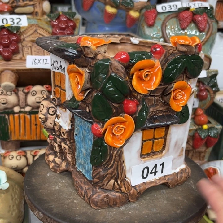 紫砂花盆粗陶材质多肉花盆