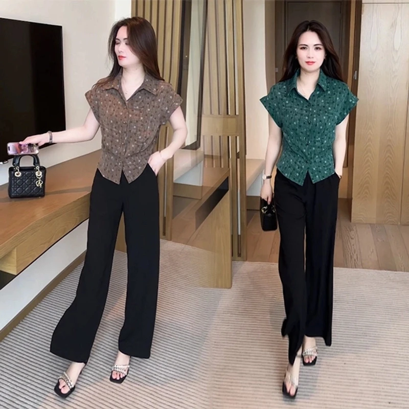 夏季穿搭衬衫休闲时尚洋气显瘦减龄女神短袖上衣2025修身名媛韩版