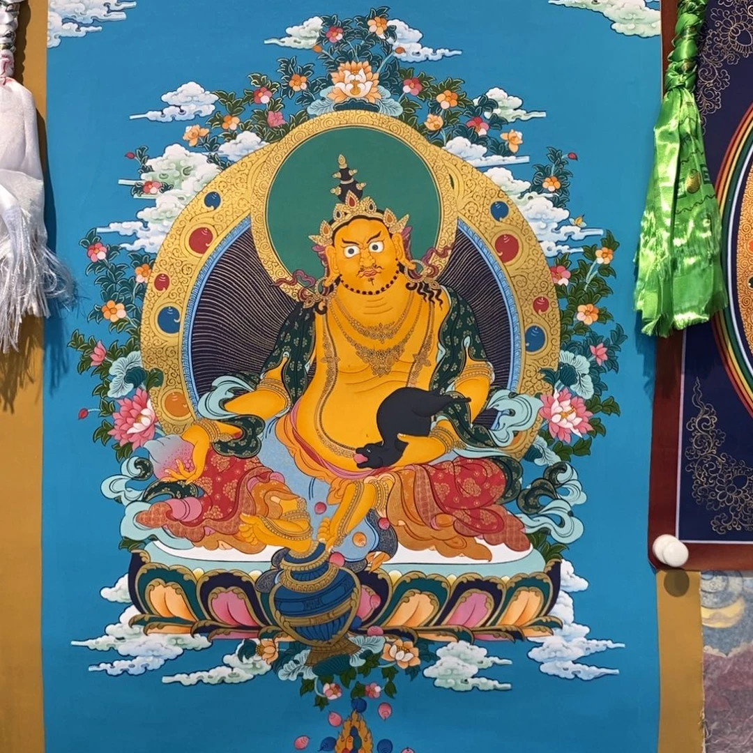 李***4装裱画纯手绘唐卡黄财神