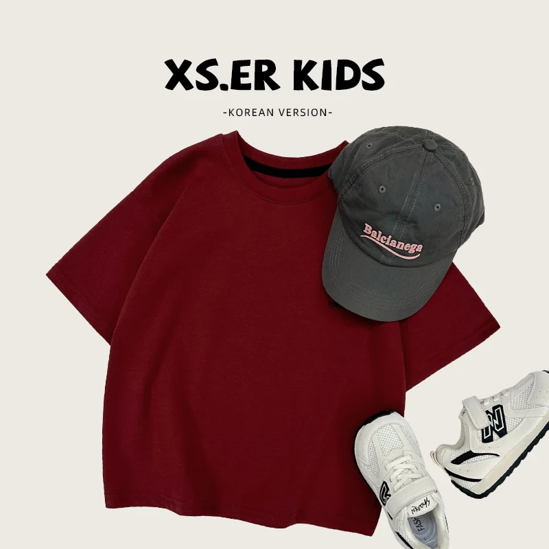 【小首尔】现货-qc韩版儿童宽松休闲帅气日常百搭短袖hbb3574