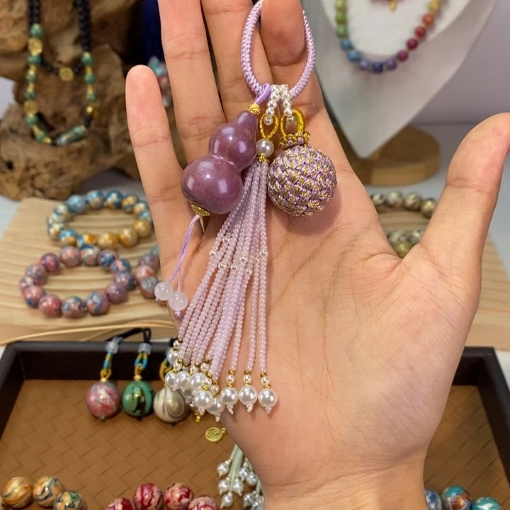 6大漆紫色葫芦3.5挂件