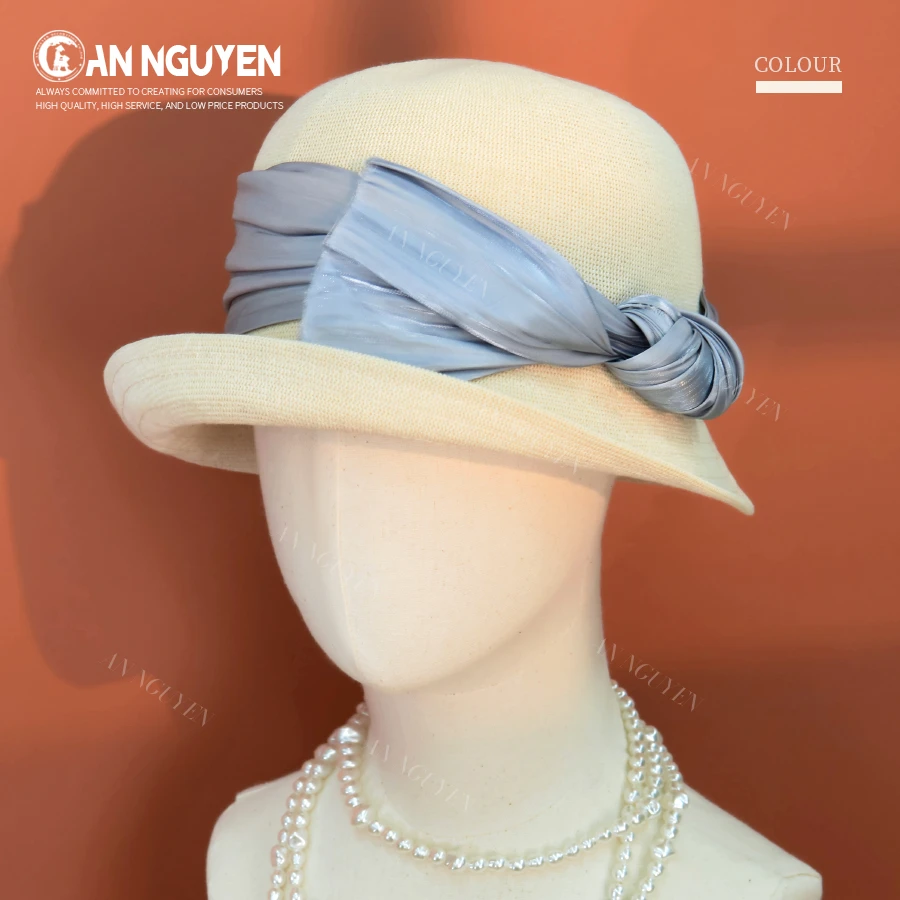 AS新款精致优雅日本和纸小檐礼帽时尚百搭显脸小卷边遮阳帽