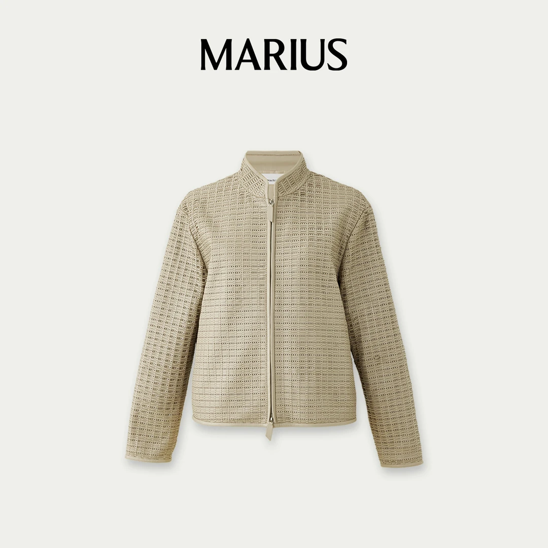 MARIUS纯手工编织小立领外套时尚优雅收腰小版型更显瘦