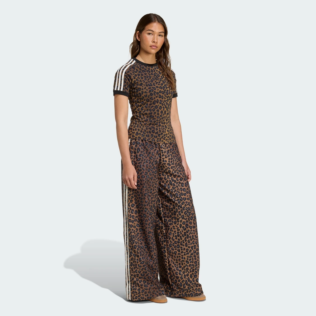 ADIDAS 三叶草 TRACKSUIT BOTTOMS 复古豹纹宽松运动裤JW7302