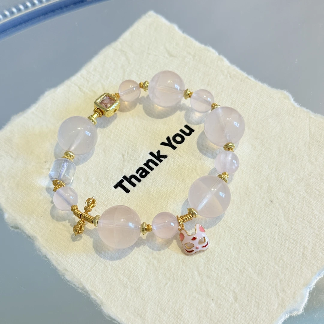 【灵狐】天然水晶粉水晶 六芒星