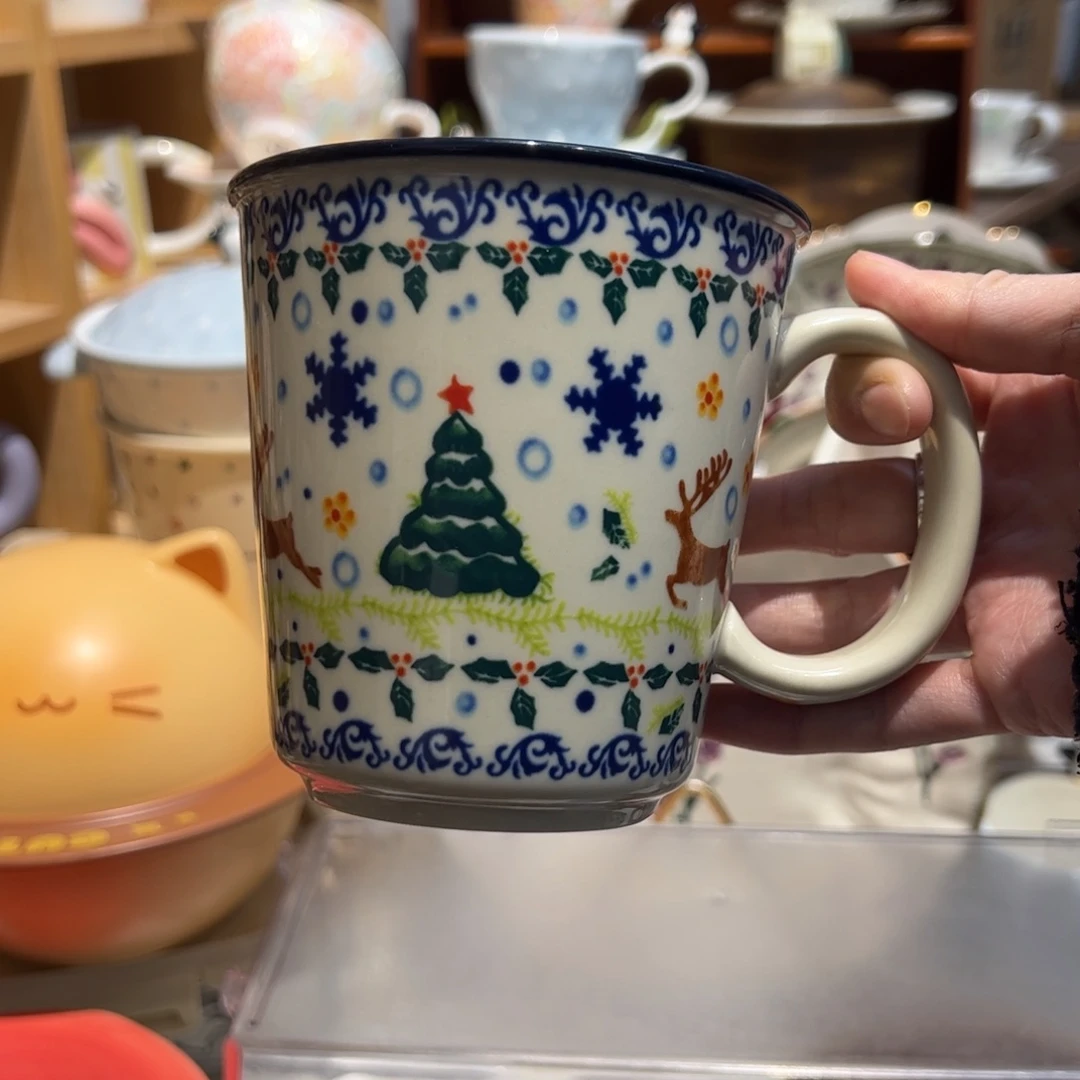 圣诞红雪花马克杯