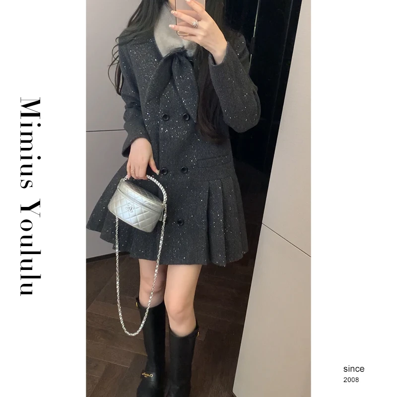 【mimius】喵喵 高级甜美加厚呢外套（毛领围脖可拆） 汉服 F12188