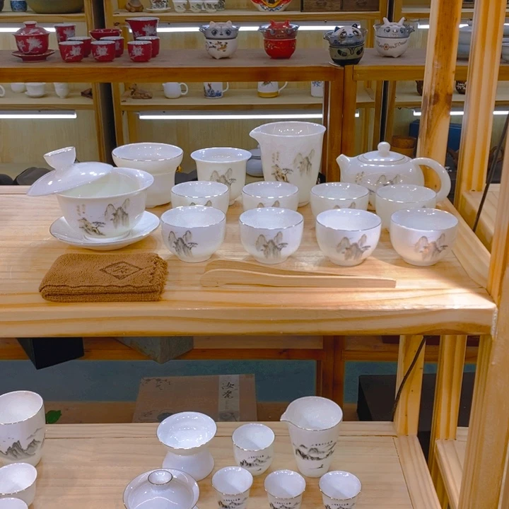 【不止】羊脂玉瓷茶具套装