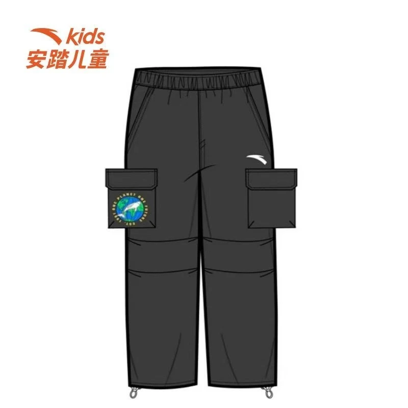 安踏儿童运动休闲百搭男童新款潮流宽松休闲束口直筒裤6501潮流