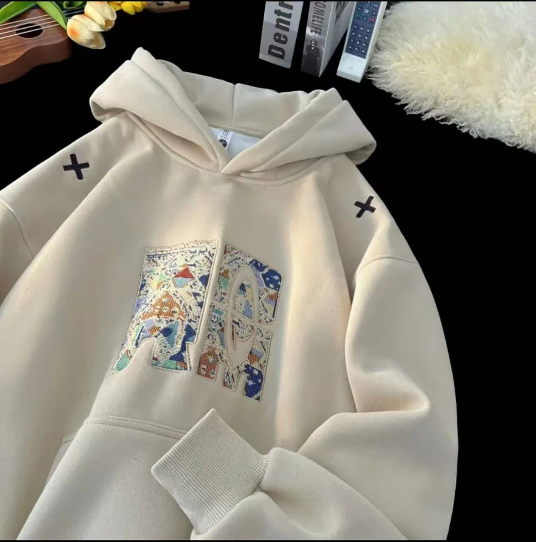 宽松型刺绣耐磨连帽秋冬圆领卫衣潮流套头ADAMF2