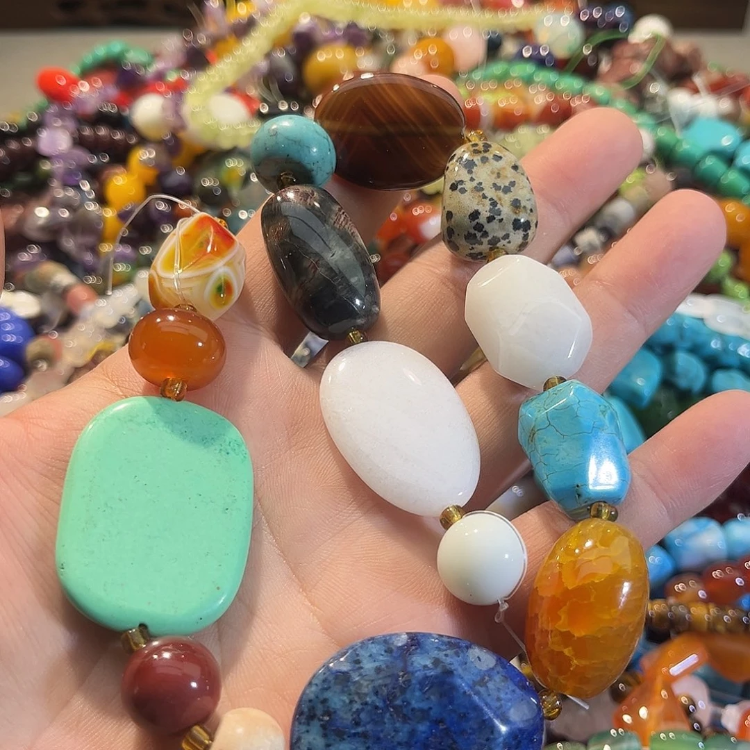 合金玛瑙/玉髓珠宝半成品多宝一条