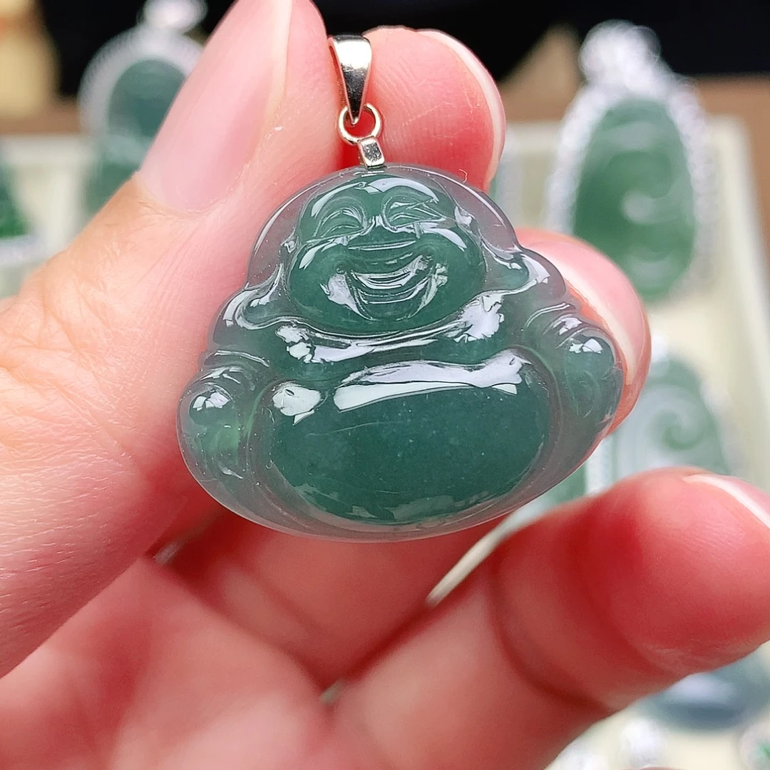 翡翠银S925镶嵌颈饰吊坠