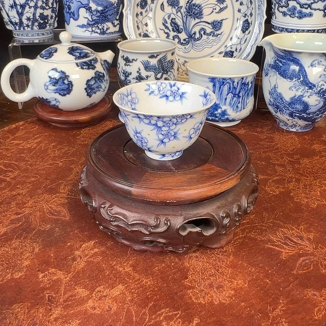摆件青樵轩梅竹撇口杯
