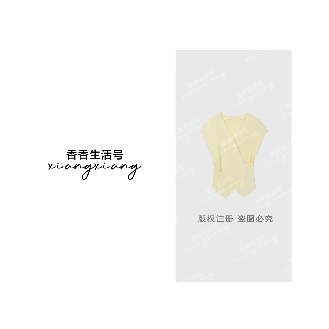 【香香严选】“长相思”2025新款欧若风V领无袖上衣8327