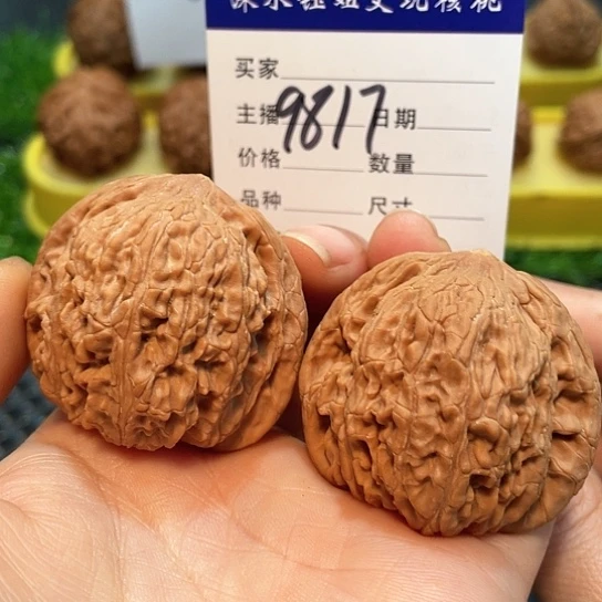 随***英文玩核桃把件43全品绣球水尖9817