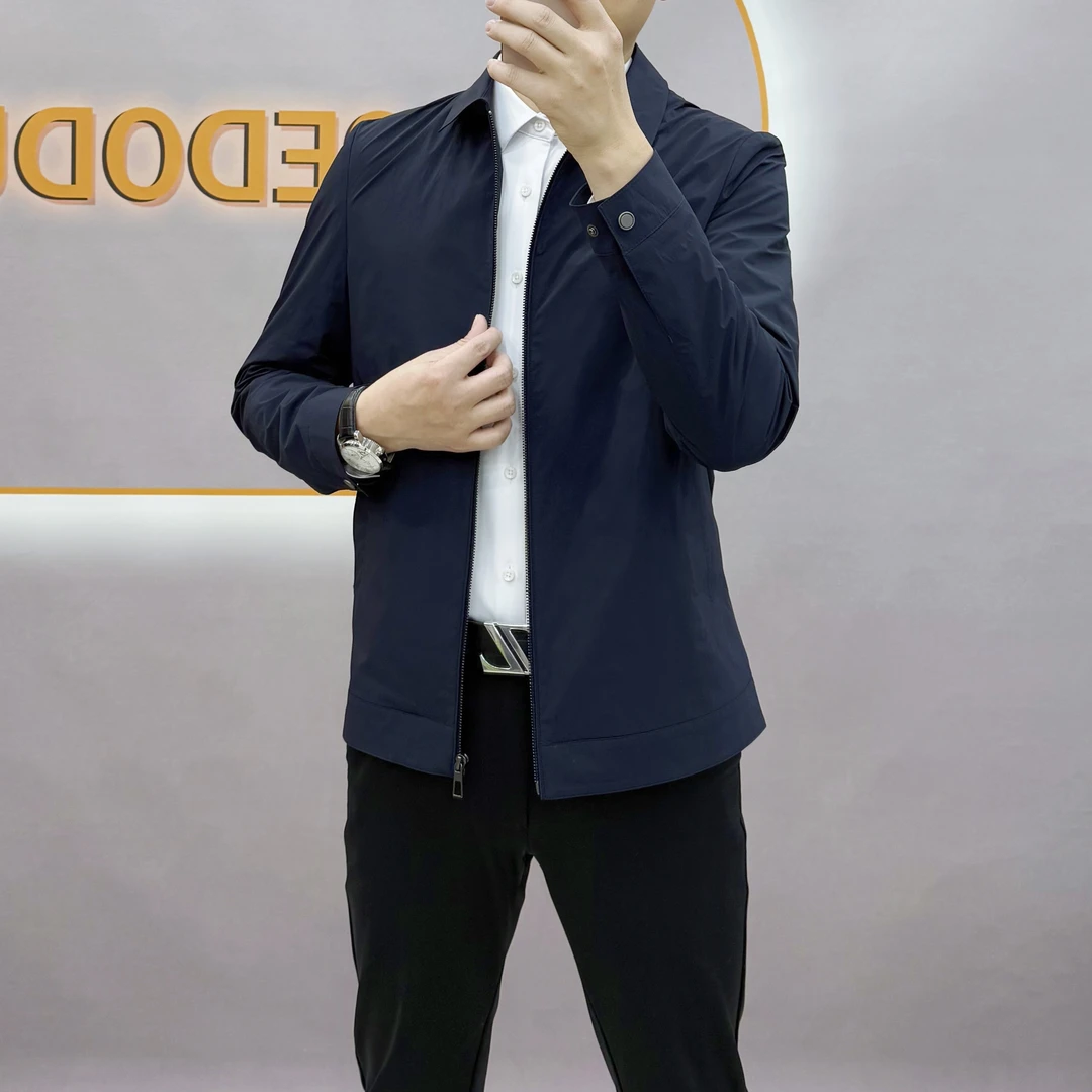 男士春秋季简约行政夹克翻领男士百搭商务夹克春秋夹克外套99353