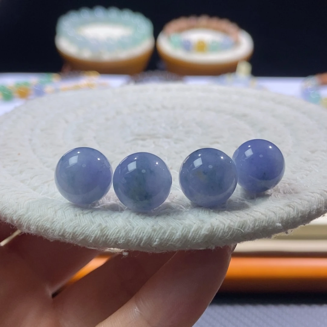 翡翠未镶嵌颈饰浓紫飘花卡12+单颗价