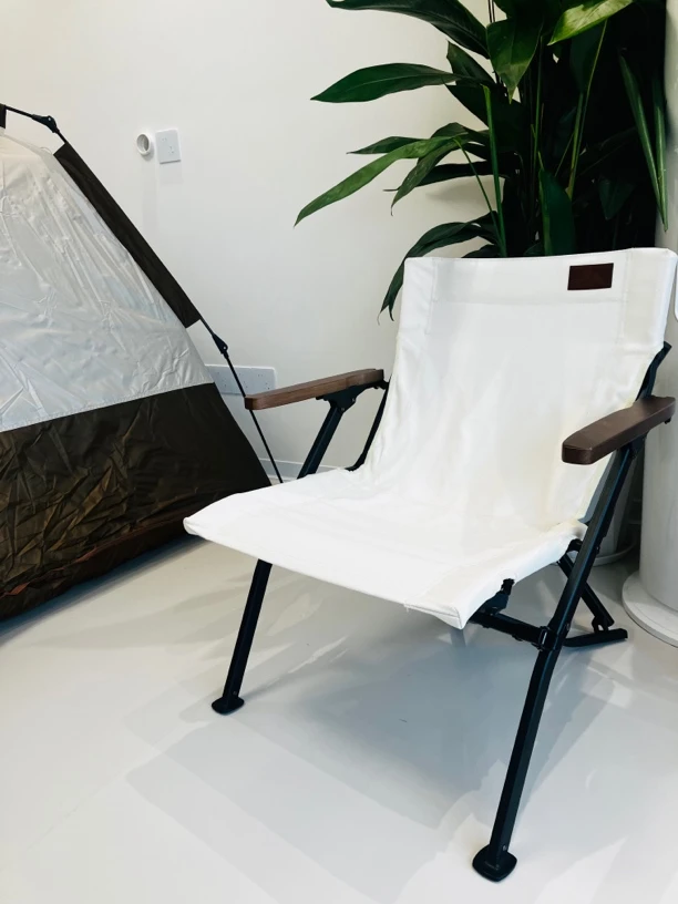 户外露营轻便铝合金帆布折叠椅竹扶手海狗椅家用椅