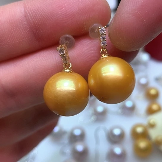 淡水珍珠耳饰银S925镶嵌