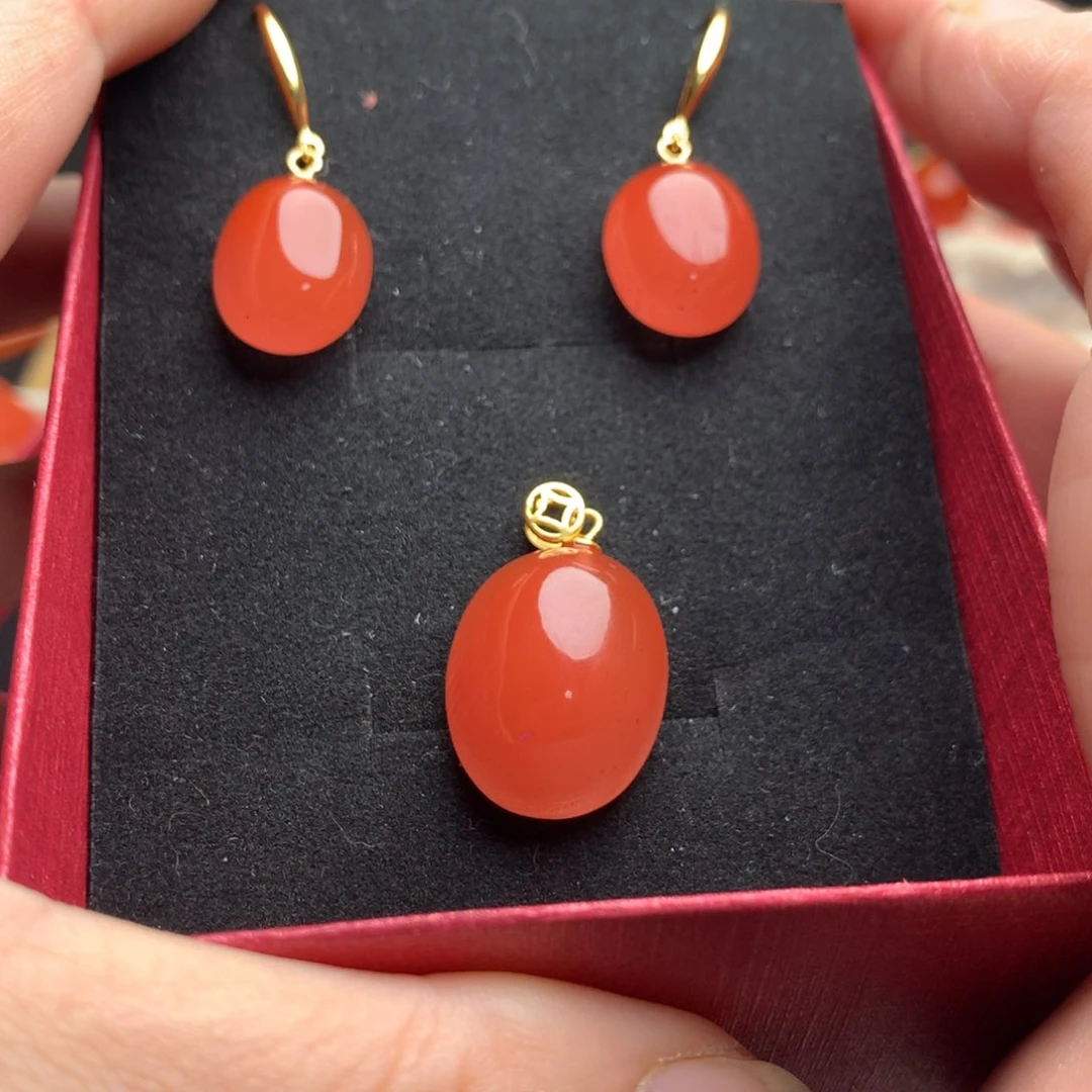 银S925镶嵌南红玛瑙珠宝奇石蹦****儿