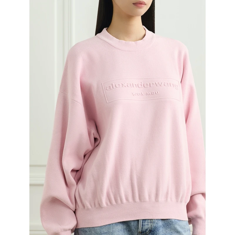 Alexander Wang/亚历山大王秋冬女粉色混纺针织上衣