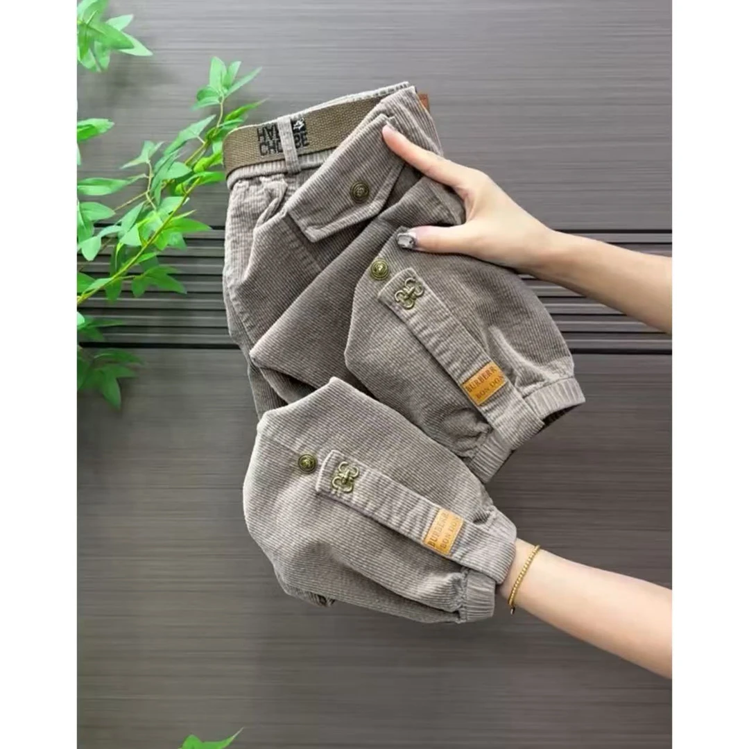 2025秋冬灯芯绒哈伦裤女高腰百搭宽松显瘦束脚灯笼裤加绒加厚休闲