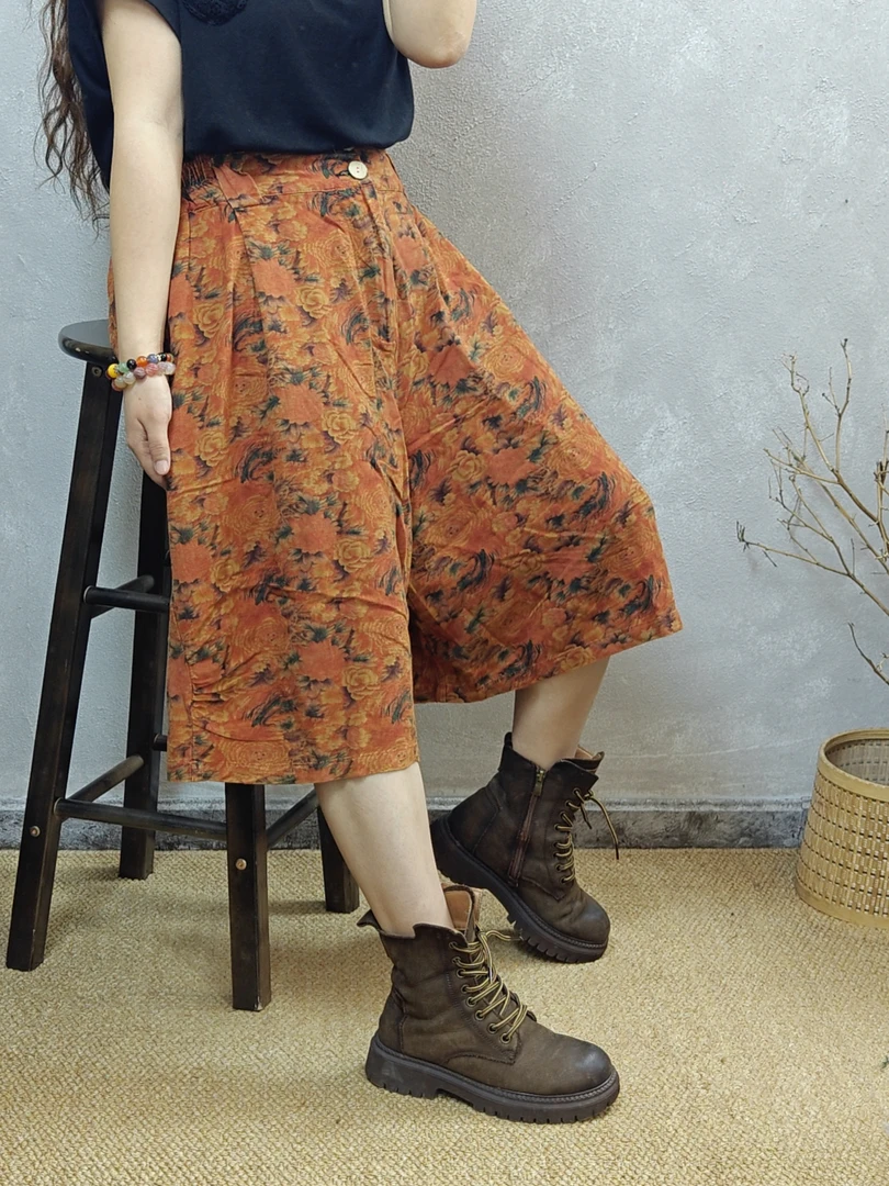 夏季新款高定设计款亚麻休闲裤