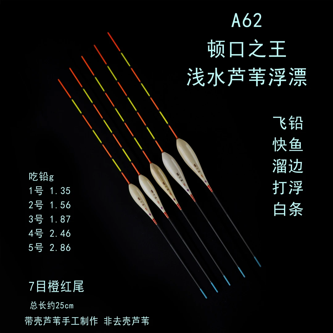 顿口之王浅水带壳芦苇快鱼黑坑野钓打浮水皮A62鲫鱼短尾阿卢浮漂