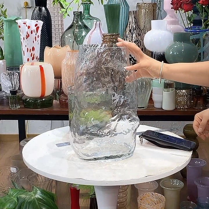 透明花瓶瑕疵口11高31.5