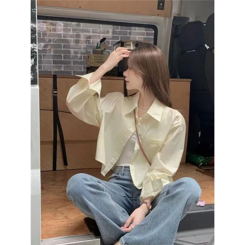 HX深圳南油新款收腰短款衬衣【1211】