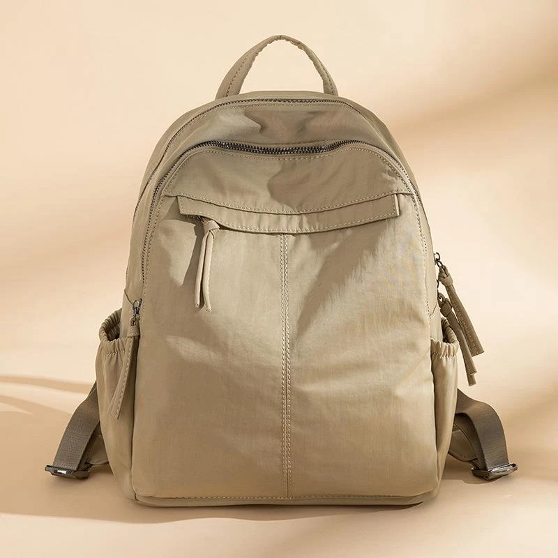 米琦袋鼠双肩包女2025新款潮时尚牛津布背包大容量帆布包轻便女包