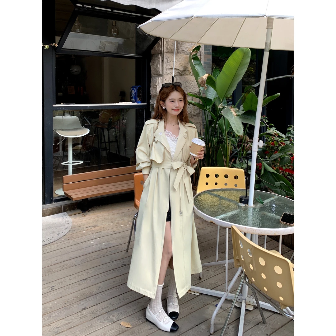 切糕自制【自由向风】小个子春秋收腰小众长款风衣