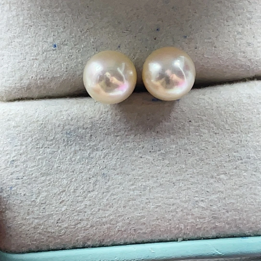 银S925镶嵌耳饰海水珍珠