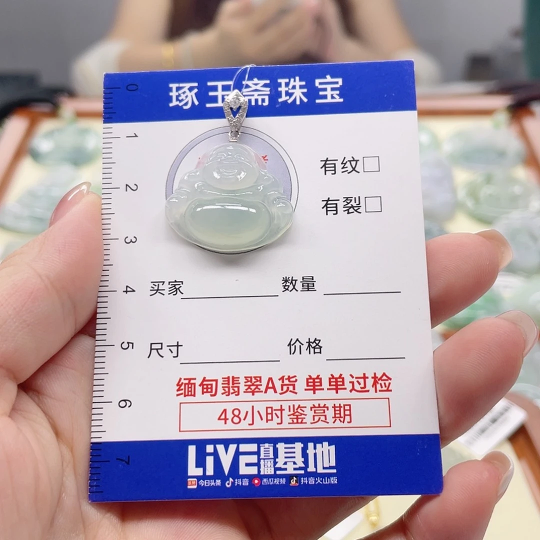 颈饰银S925镶嵌翡翠月***?配链子