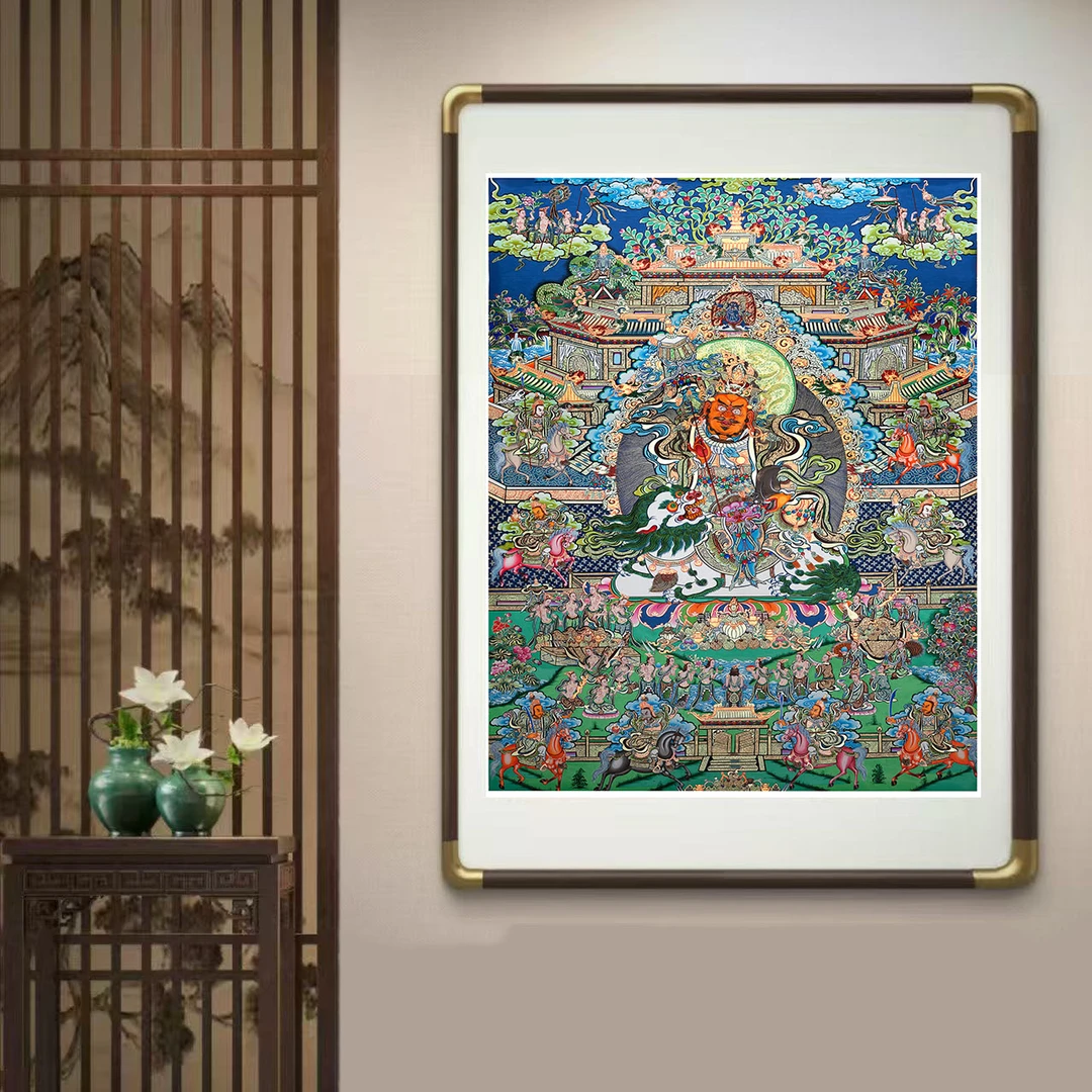 新黄财神财宝天王中式装饰画适用于玄关书房茶室办公室