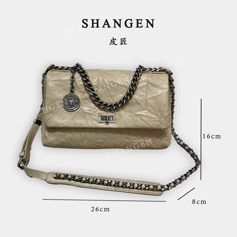 【尚恩CC】ZT-D7088-奶油杏-轻奢时尚女士新款单肩斜挎包