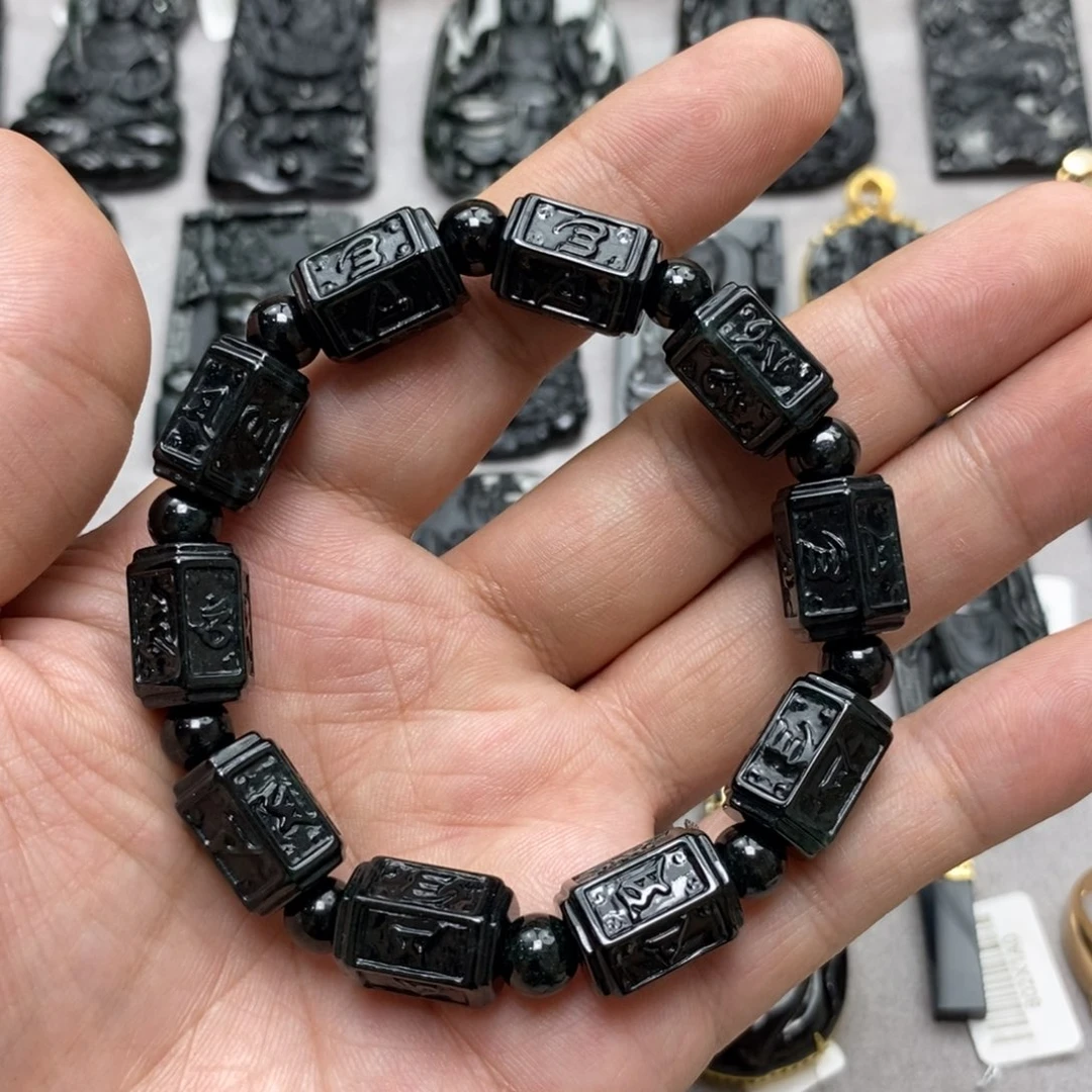 翡翠未镶嵌手串六字手串