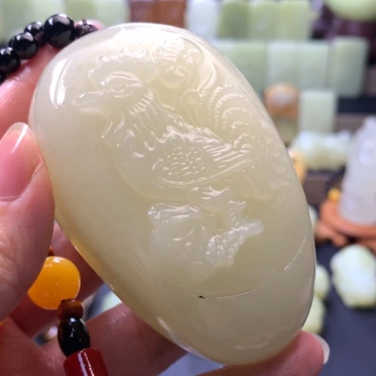 石材方解石手把件