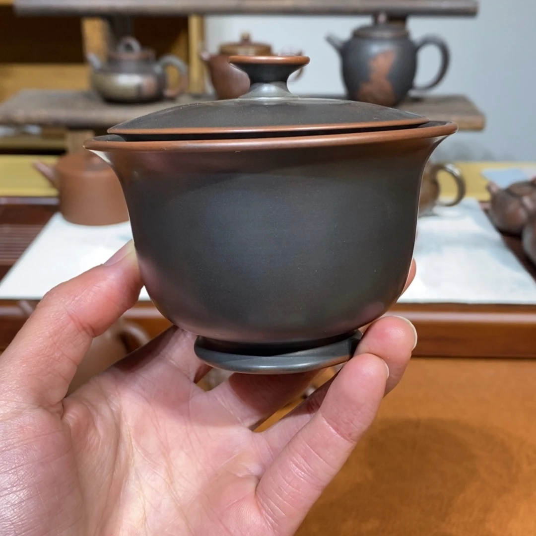 特价微瑕坭兴陶盖碗160ml