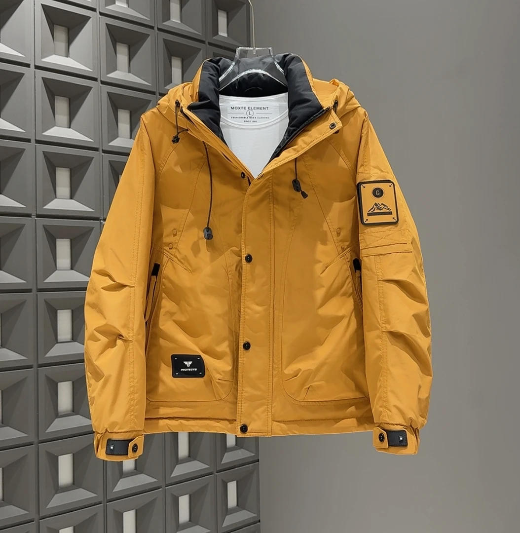 冬季新款时尚百搭极寒加厚情侣款休闲户外保暖连帽羽绒服5806