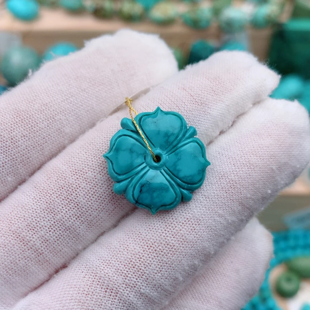 未镶嵌绿松石珠宝奇石19.7*3.9m m