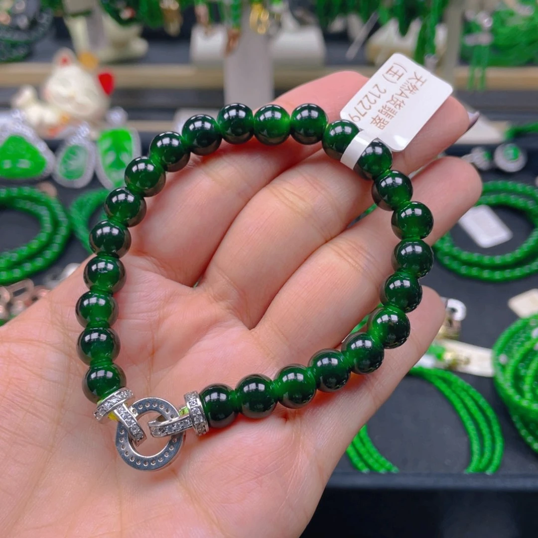 未镶嵌手链翡翠辣绿8