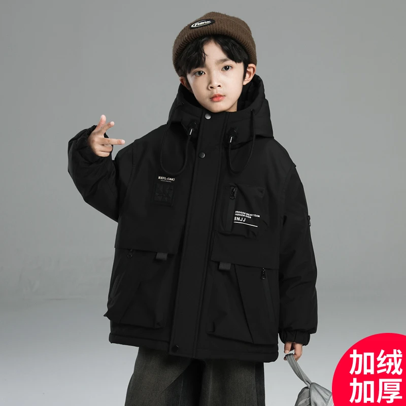 男童深秋加绒加厚外套新款冬季中大儿童秋冬款潮CF238
