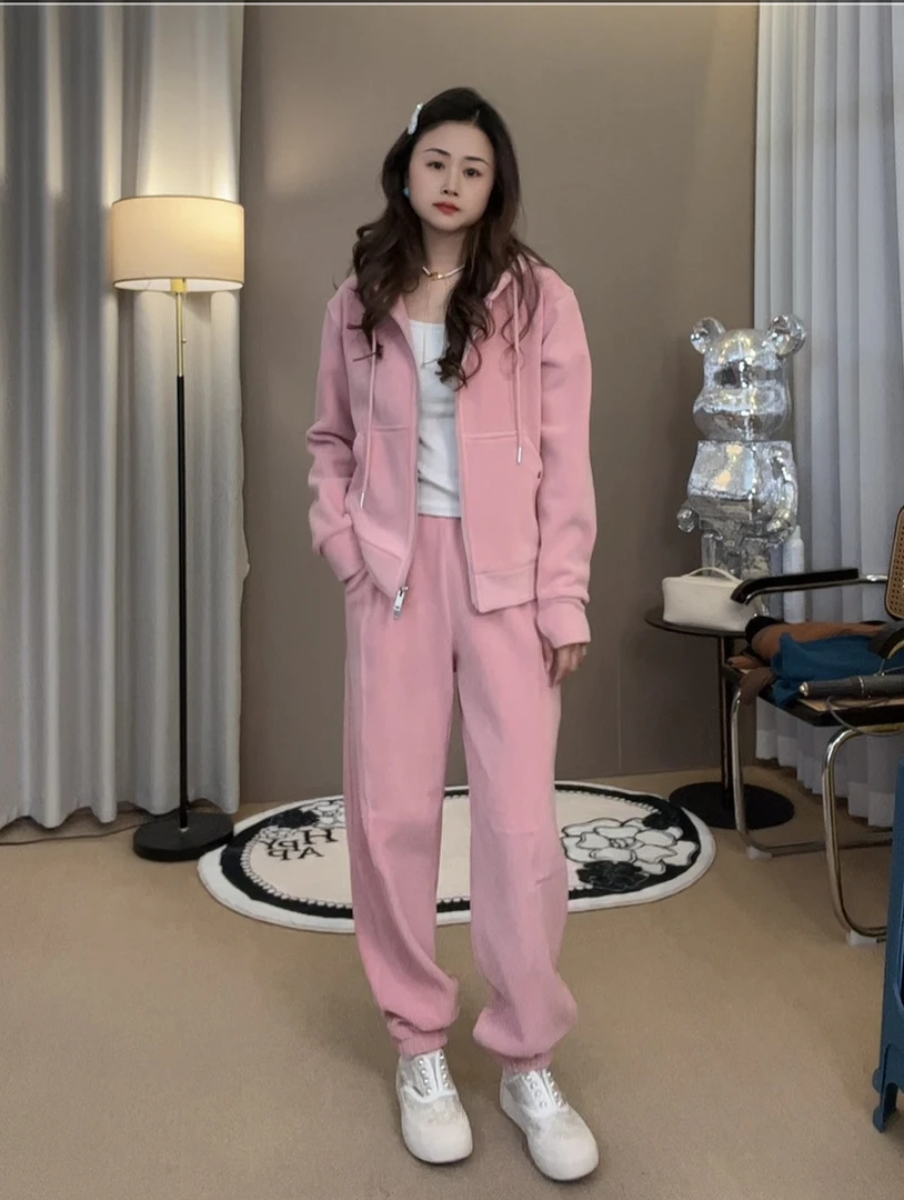 “桃桃芝士”时尚百搭加绒两件套86036