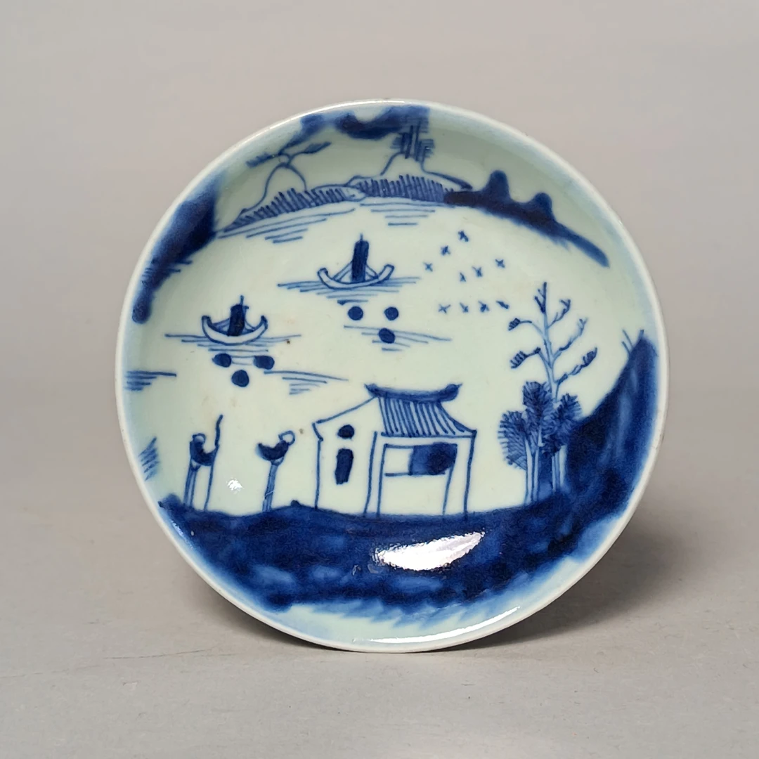 【010021959】清晚期 青花山水盘