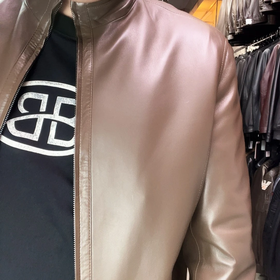 与*男士真皮休闲运动