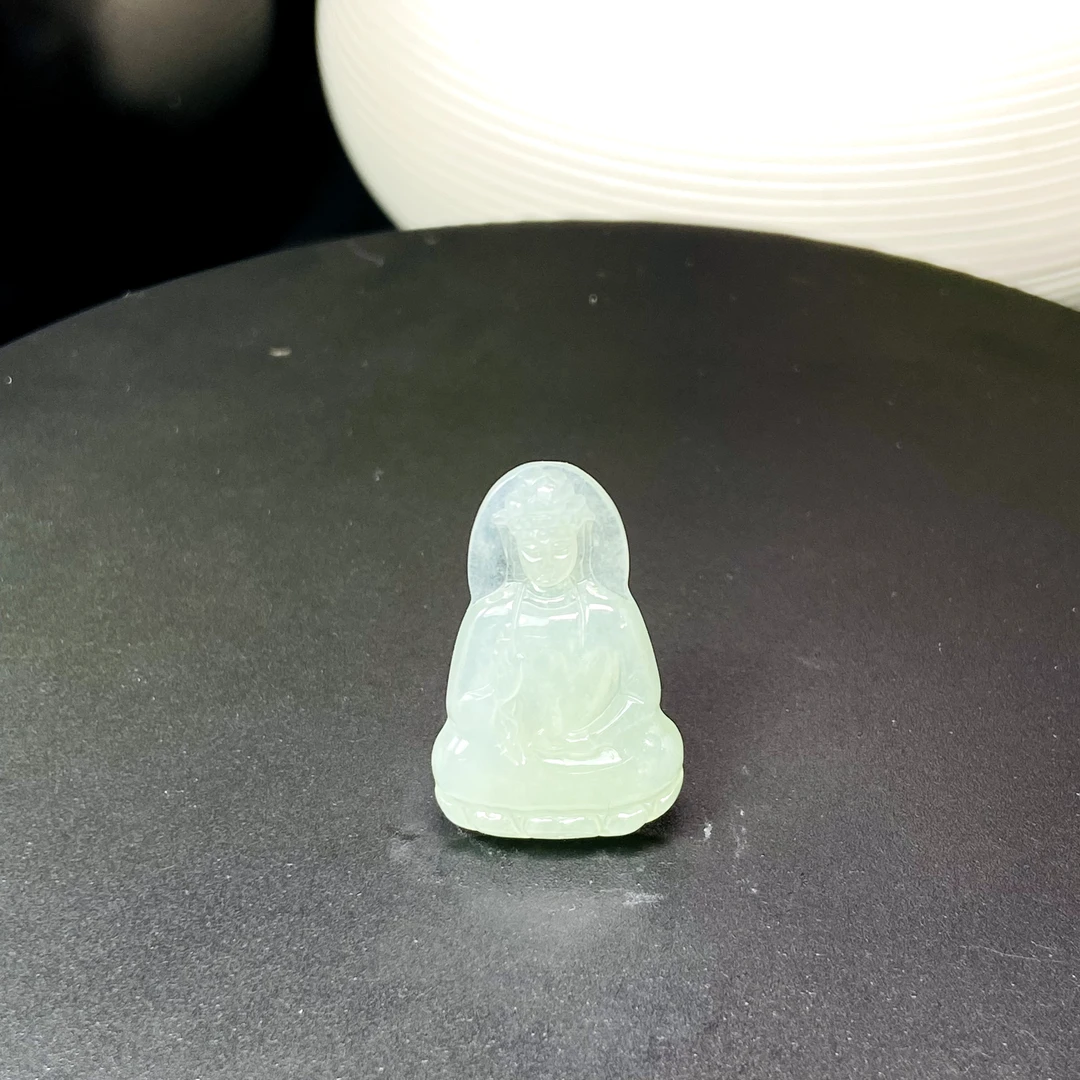 RX14天然缅甸A货翡翠冰胶观音吊坠/029864/北京中保拍卖