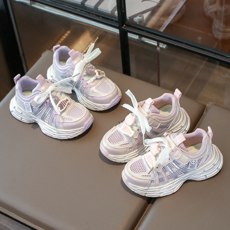 【奶酪可思】2025春季新款女孩中童可爱老爹鞋超轻软底学生运动鞋