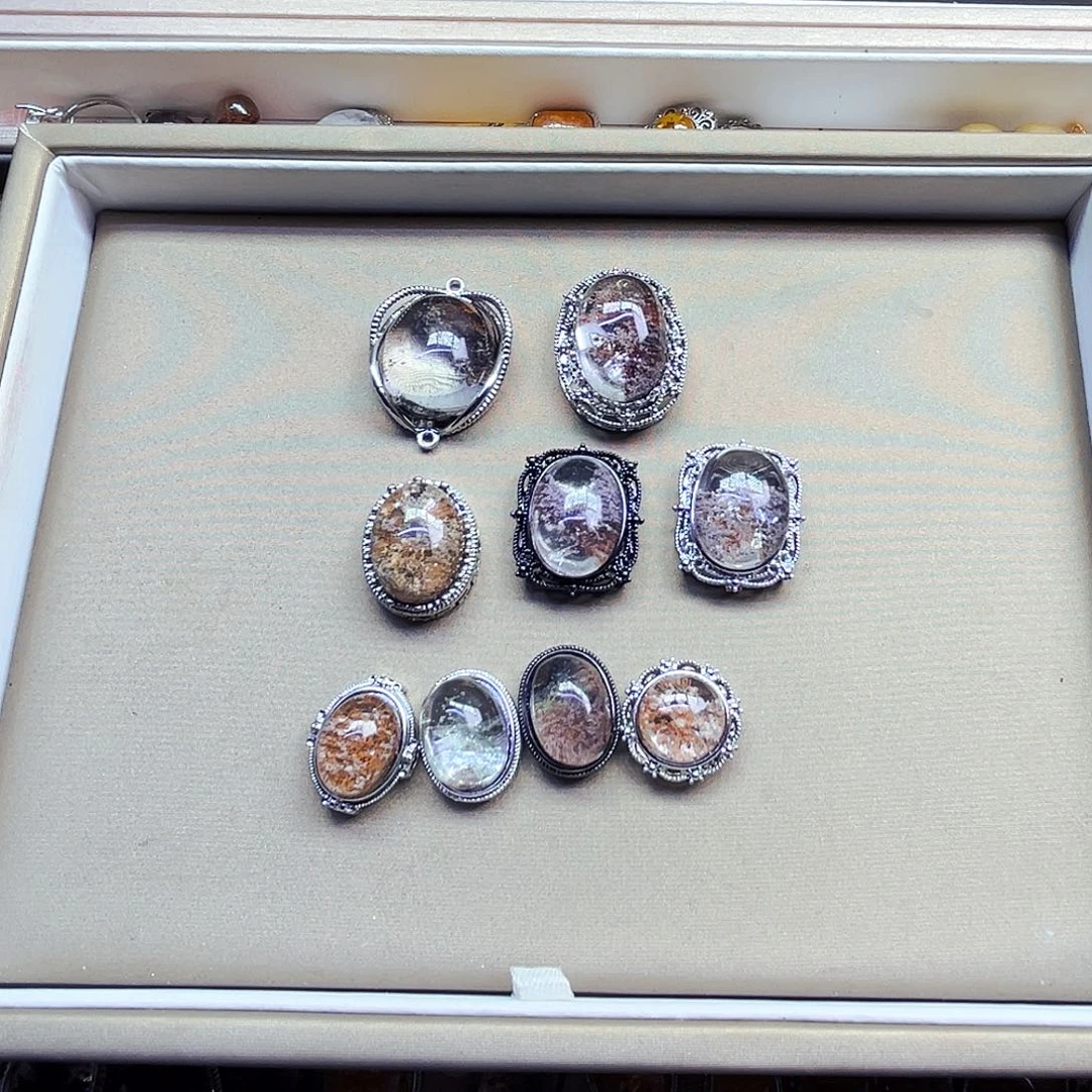 紫晶颈饰银S800镀金镶嵌暴***克