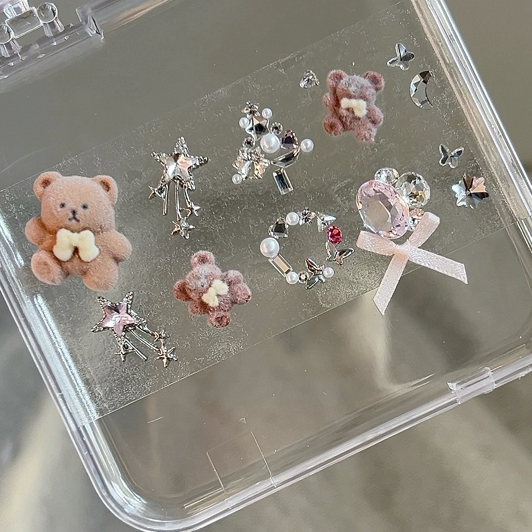 E023号东洲美甲钻圣诞美甲材料包爆款指甲组合套装钻包超闪